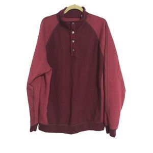 Tommy Bahama red 1/4 snap sweatshirt‎ mens size XL outdoor fall winter cozy